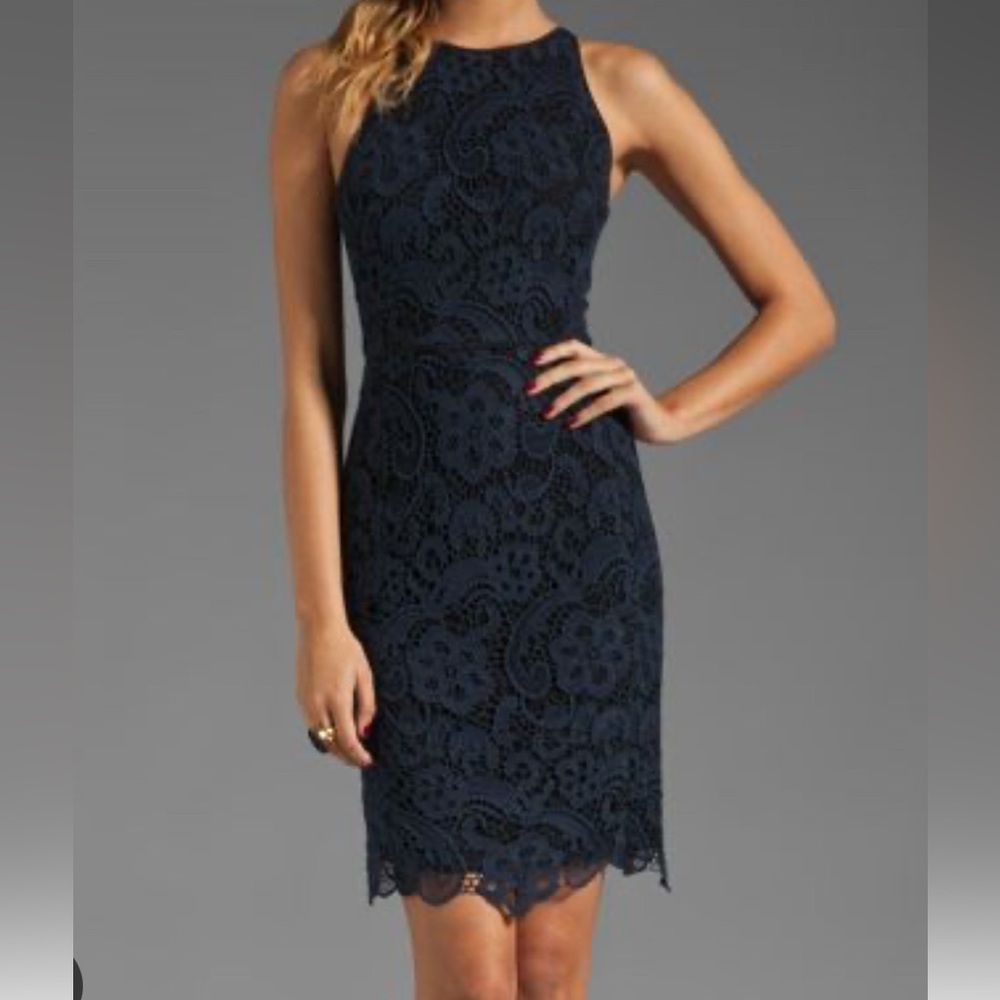 Rebecca Taylor Midnight Blue Lace Midi Dress